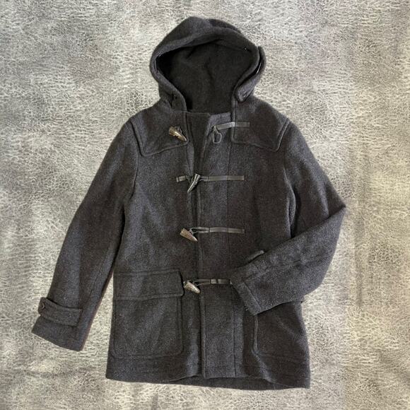 Uniqlo Jackets & Blazers - Uniqlo Wool Duffle Charcoal Hooded Coat